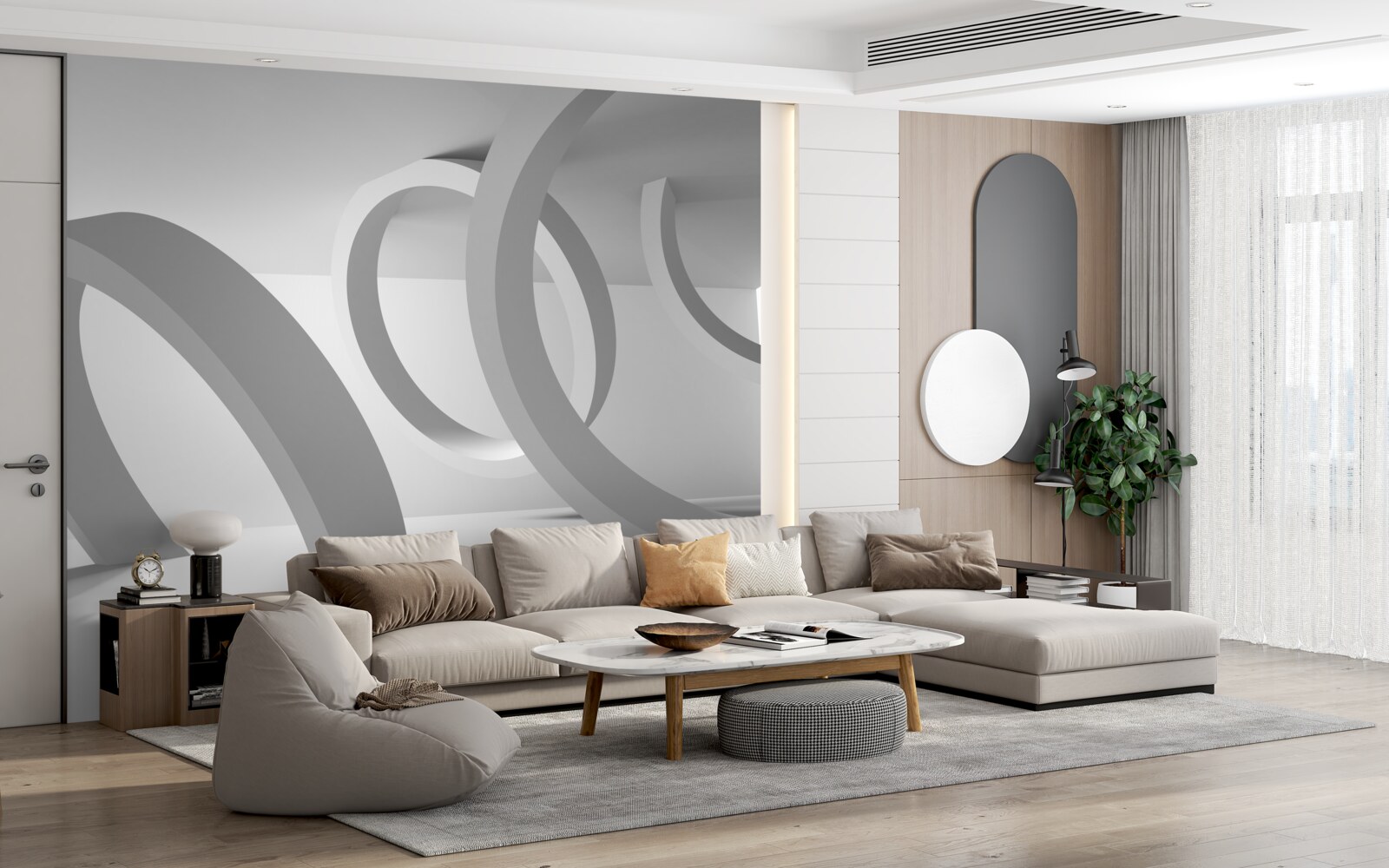 Papier peint Arcs de cercle totaux