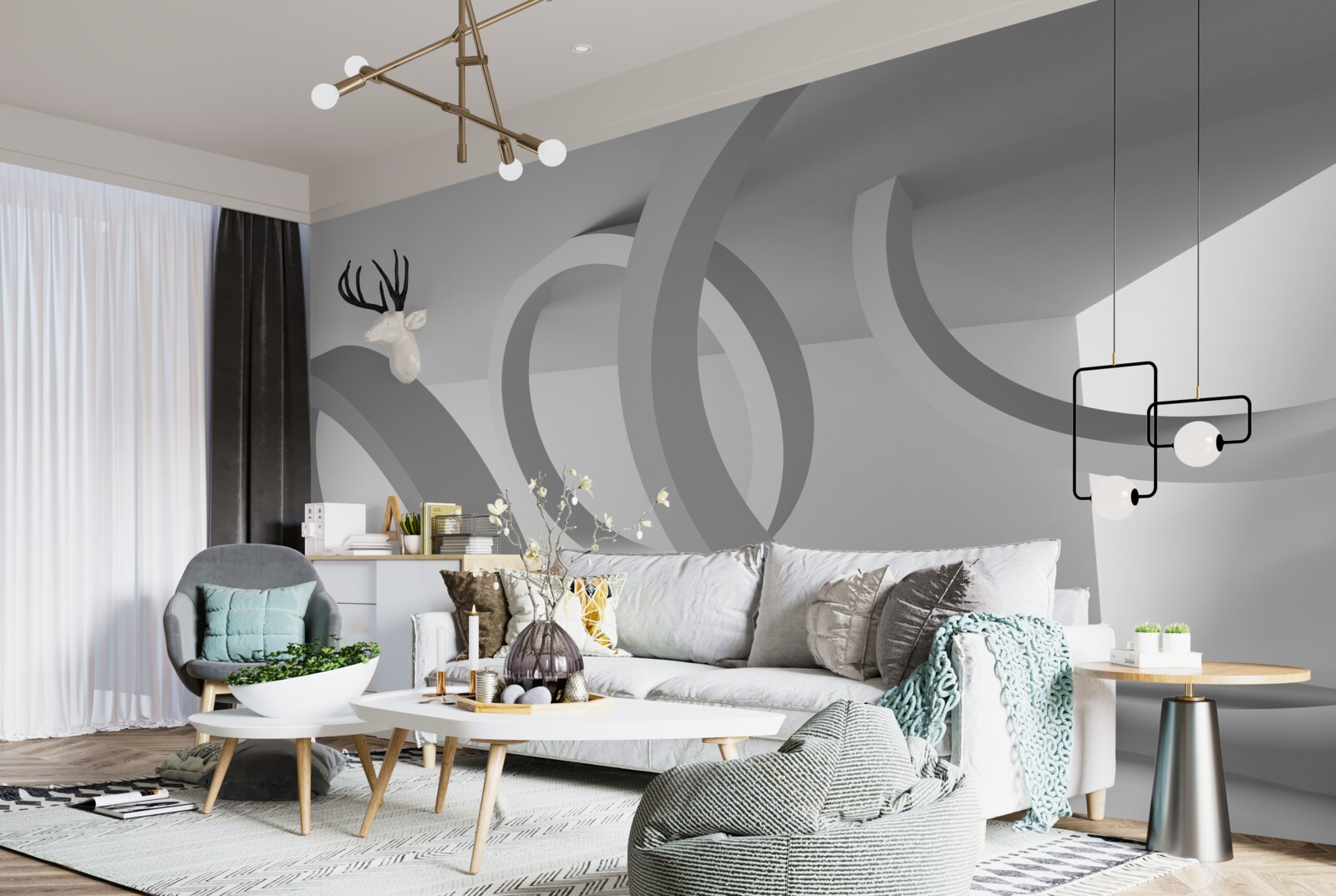 Papier peint Arcs de cercle totaux