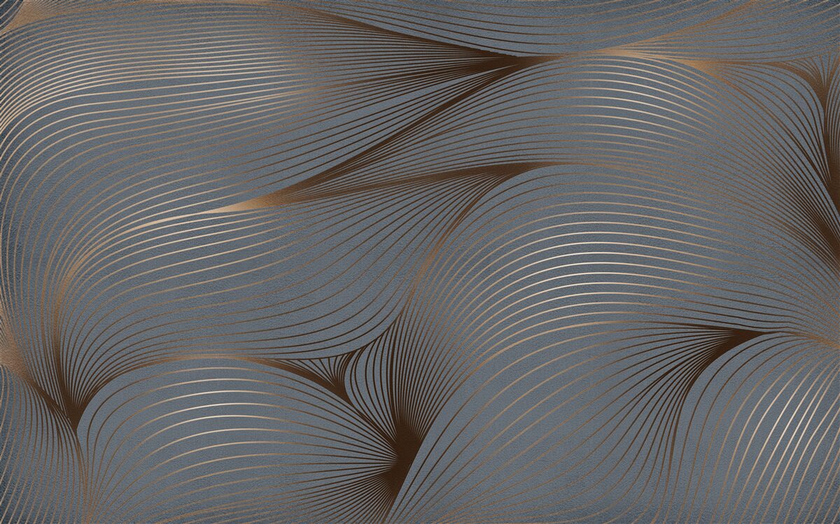 Papier peint des lignes abstraites avec des bords lisses et dorés