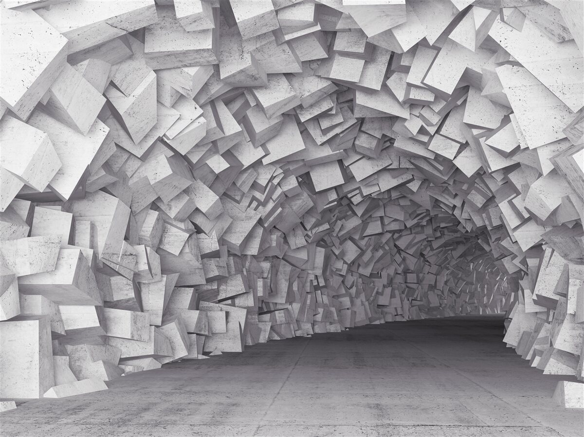 Papier peint Les formes en 3D forment un tunnel