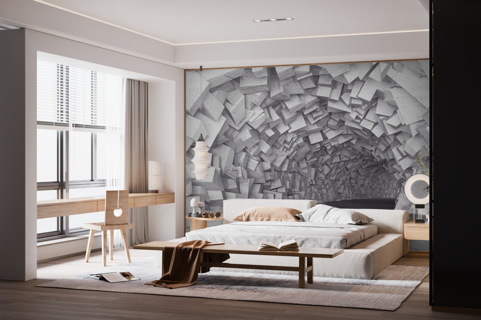 Papier peint Les formes en 3D forment un tunnel