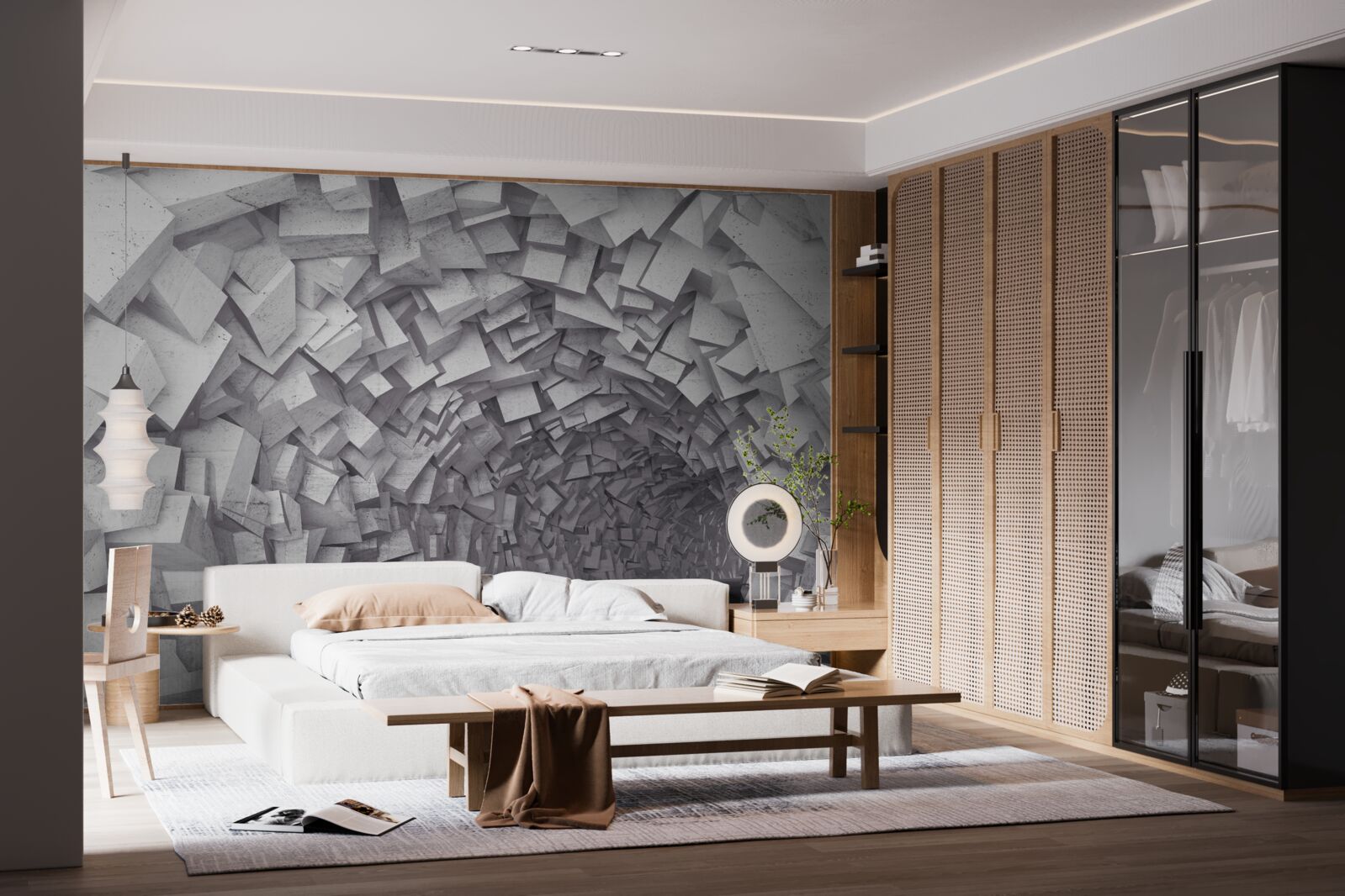 Papier peint Les formes en 3D forment un tunnel