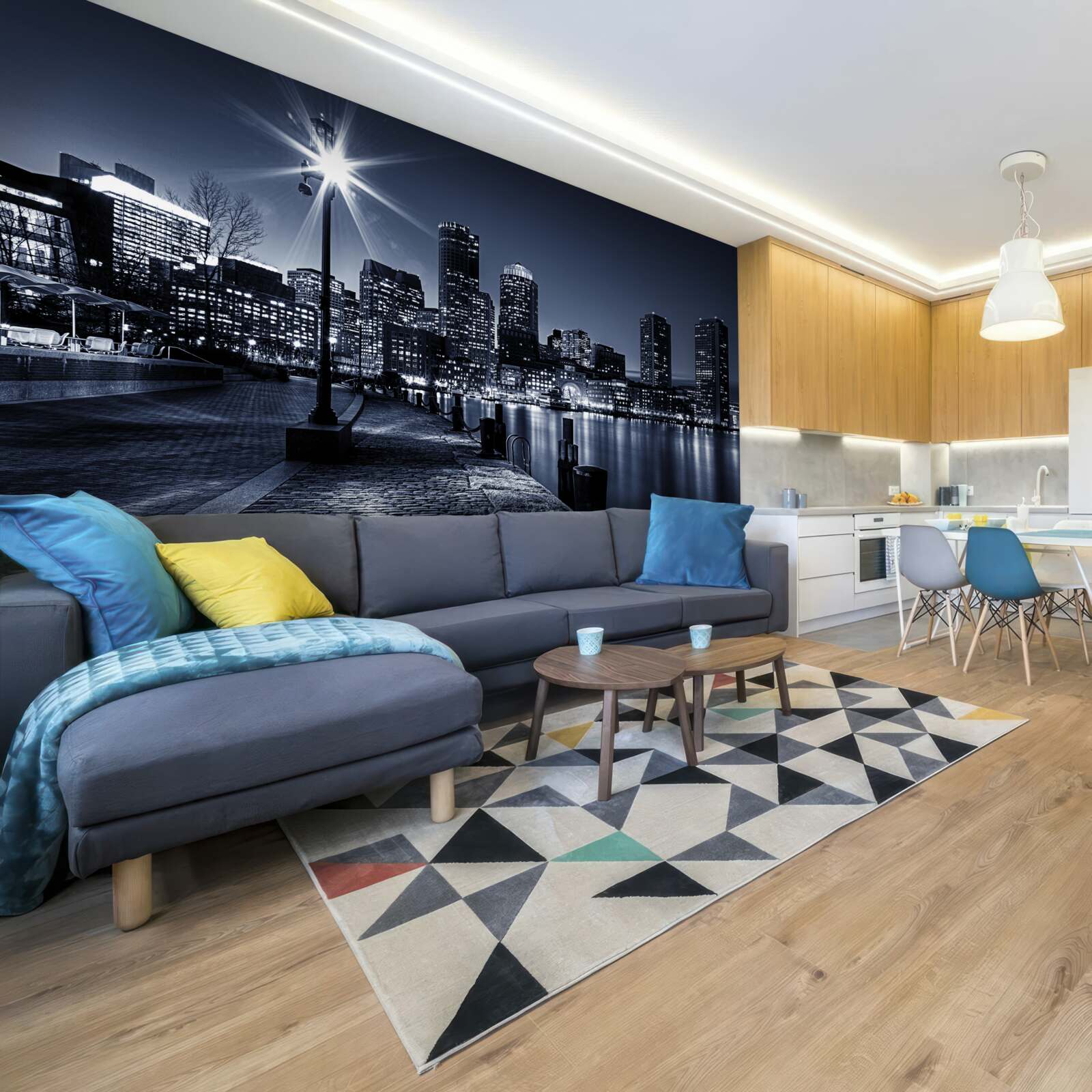 Papier peint le front de mer de la ville est désert