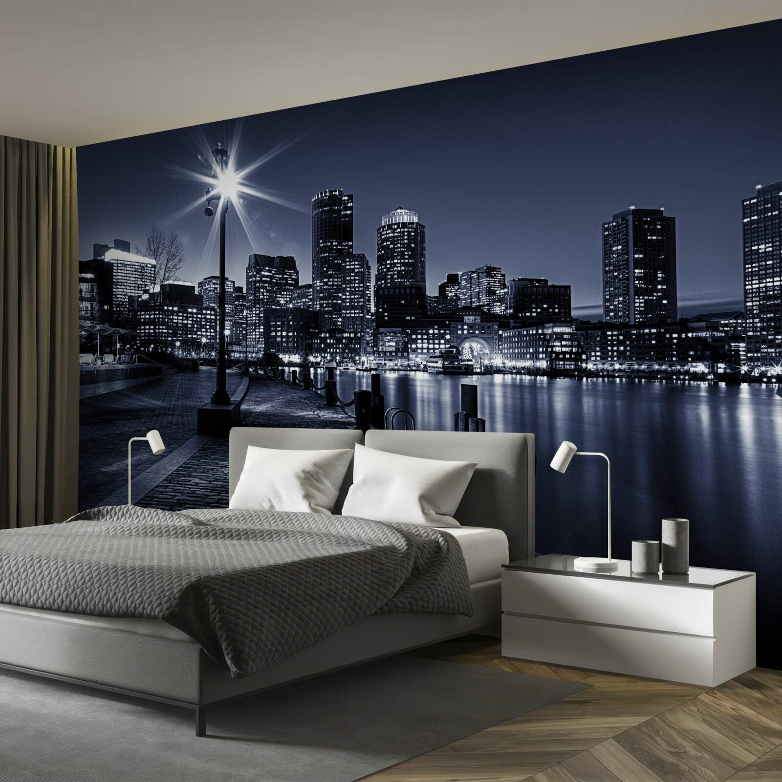 Papier peint le front de mer de la ville est désert