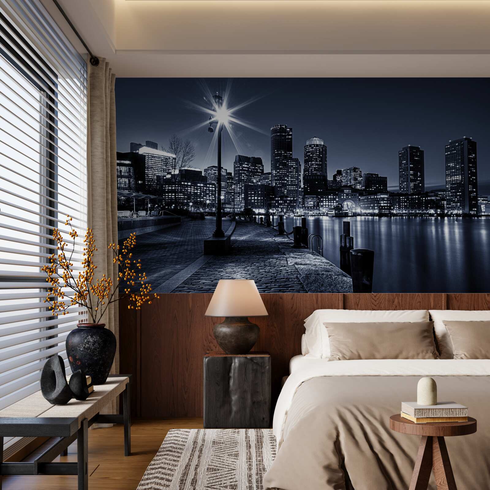 Papier peint le front de mer de la ville est désert