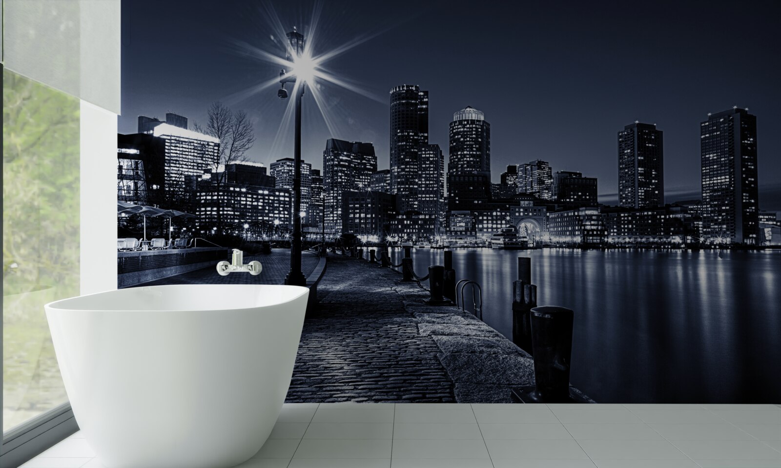 Papier peint le front de mer de la ville est désert