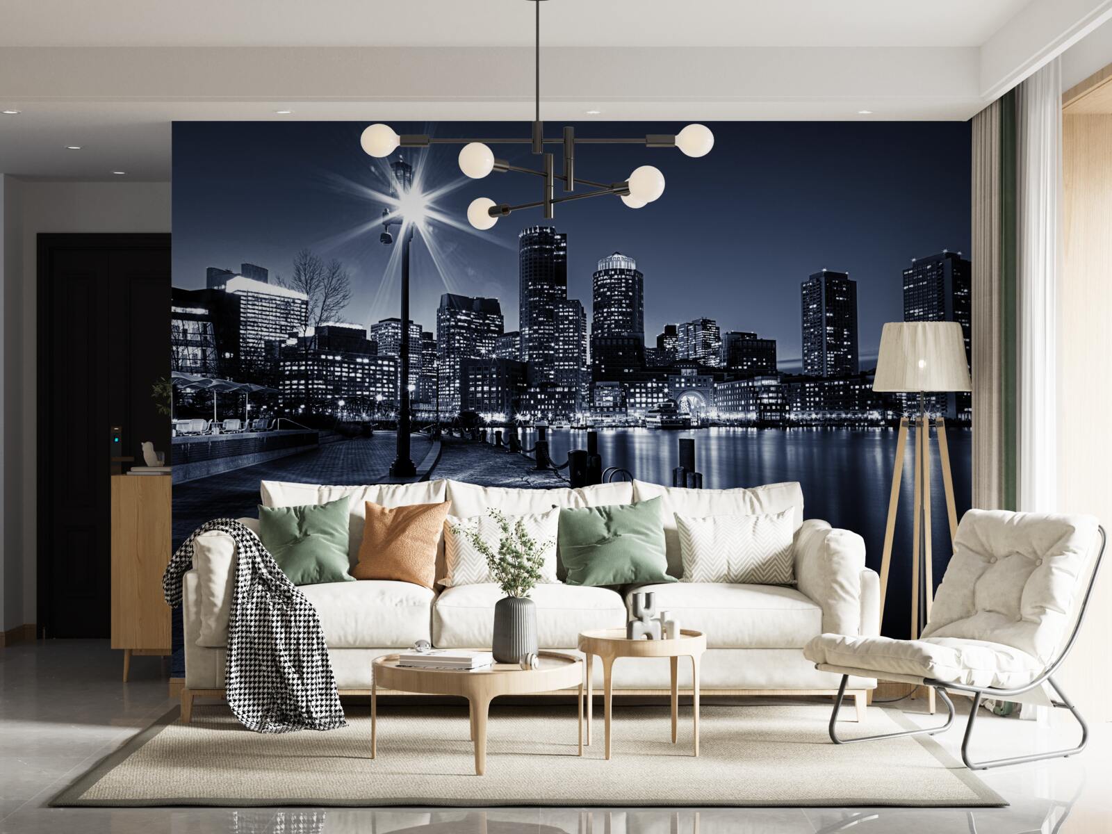 Papier peint le front de mer de la ville est désert