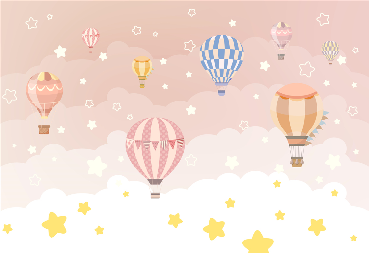 Papier peint voyage en montgolfière