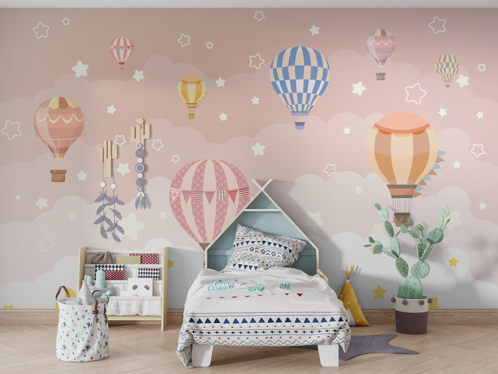 Papier peint voyage en montgolfière