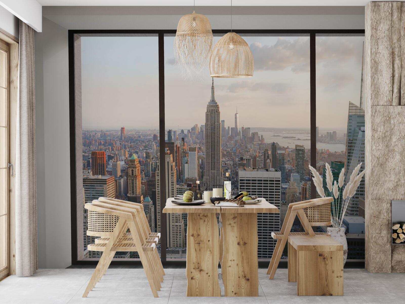 Papier peint panorama du centre de new york depuis la fenêtre