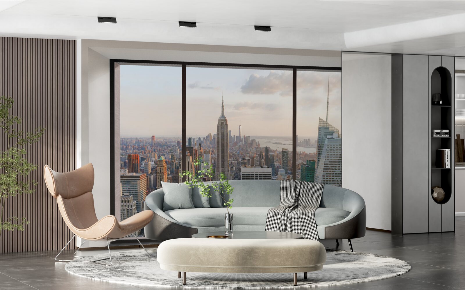 Papier peint panorama du centre de new york depuis la fenêtre