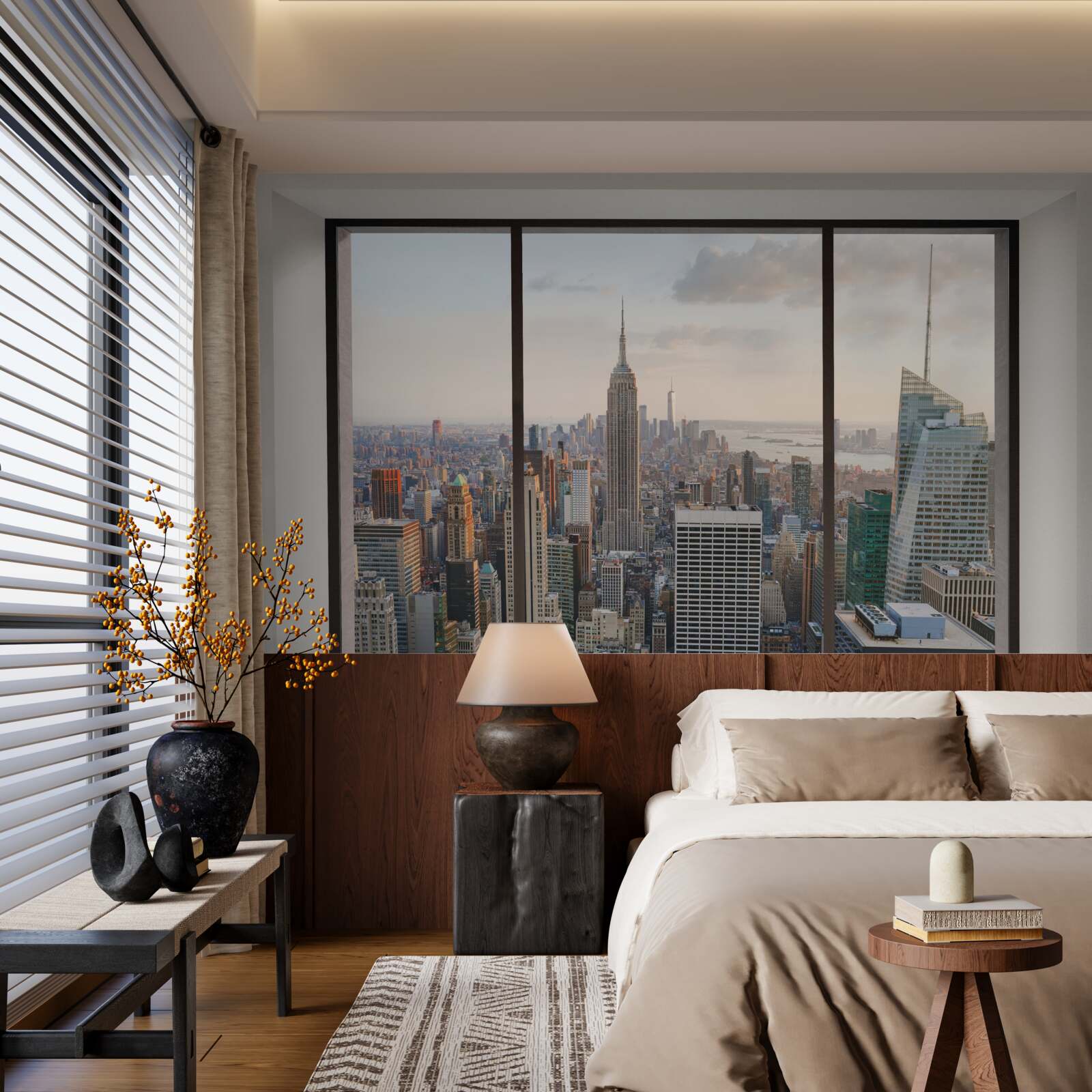 Papier peint panorama du centre de new york depuis la fenêtre