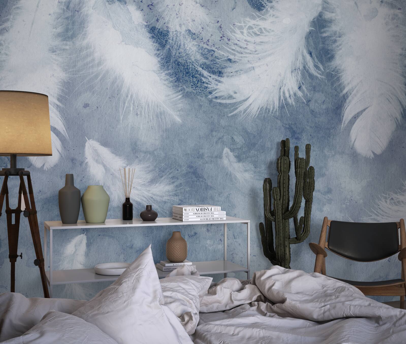 Papier peint plumes souples et lâches