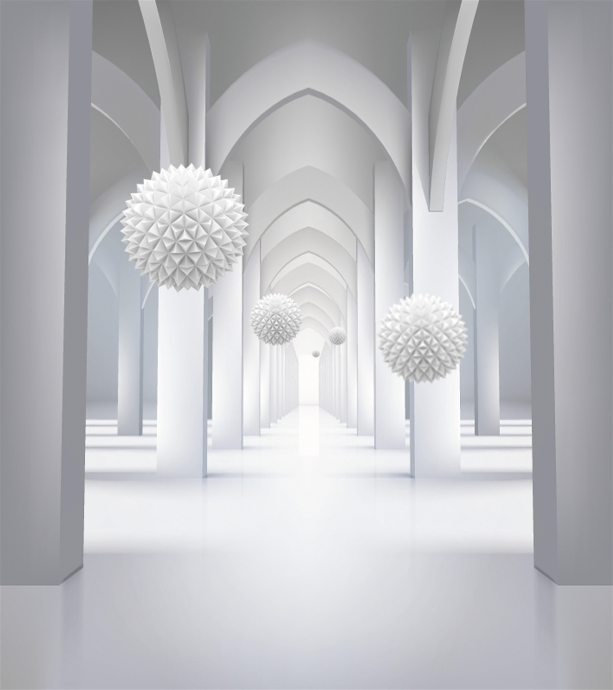 Papier peint colonnes gothiques abstraites