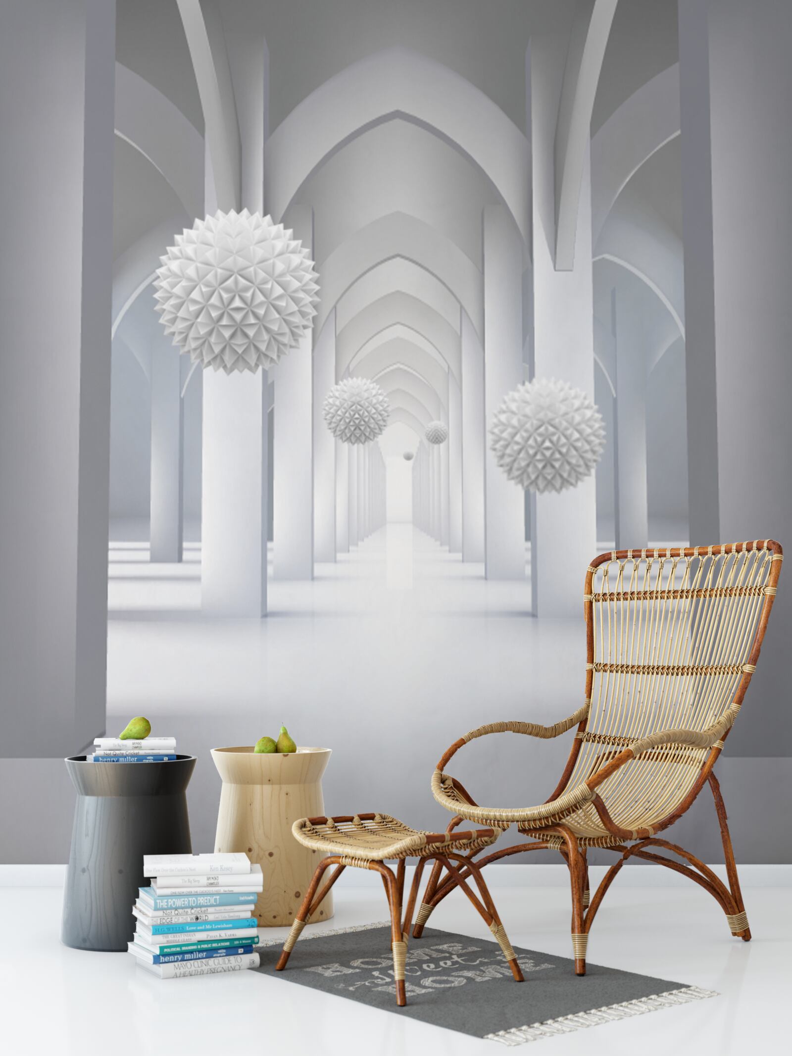 Papier peint colonnes gothiques abstraites