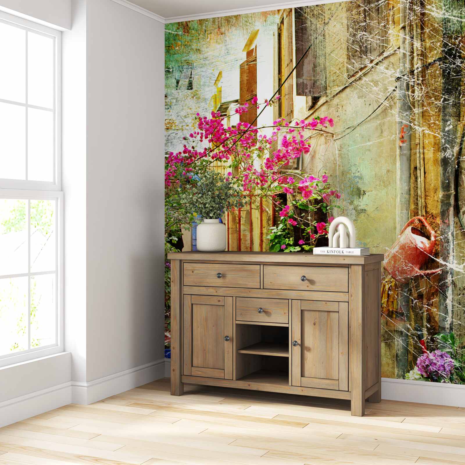 Papier peint cour confortable pour les hôtes