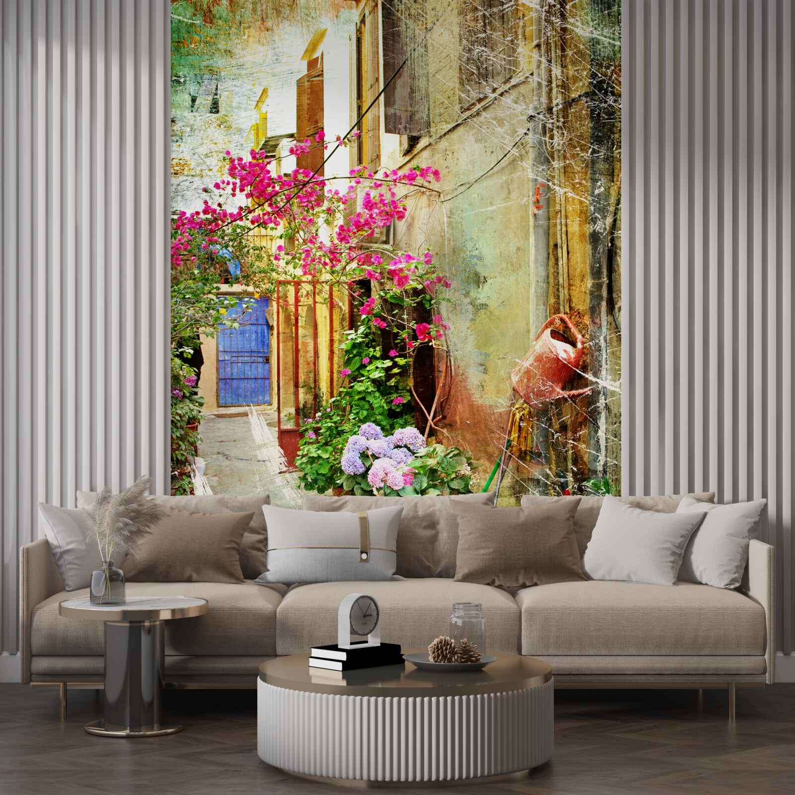 Papier peint cour confortable pour les hôtes