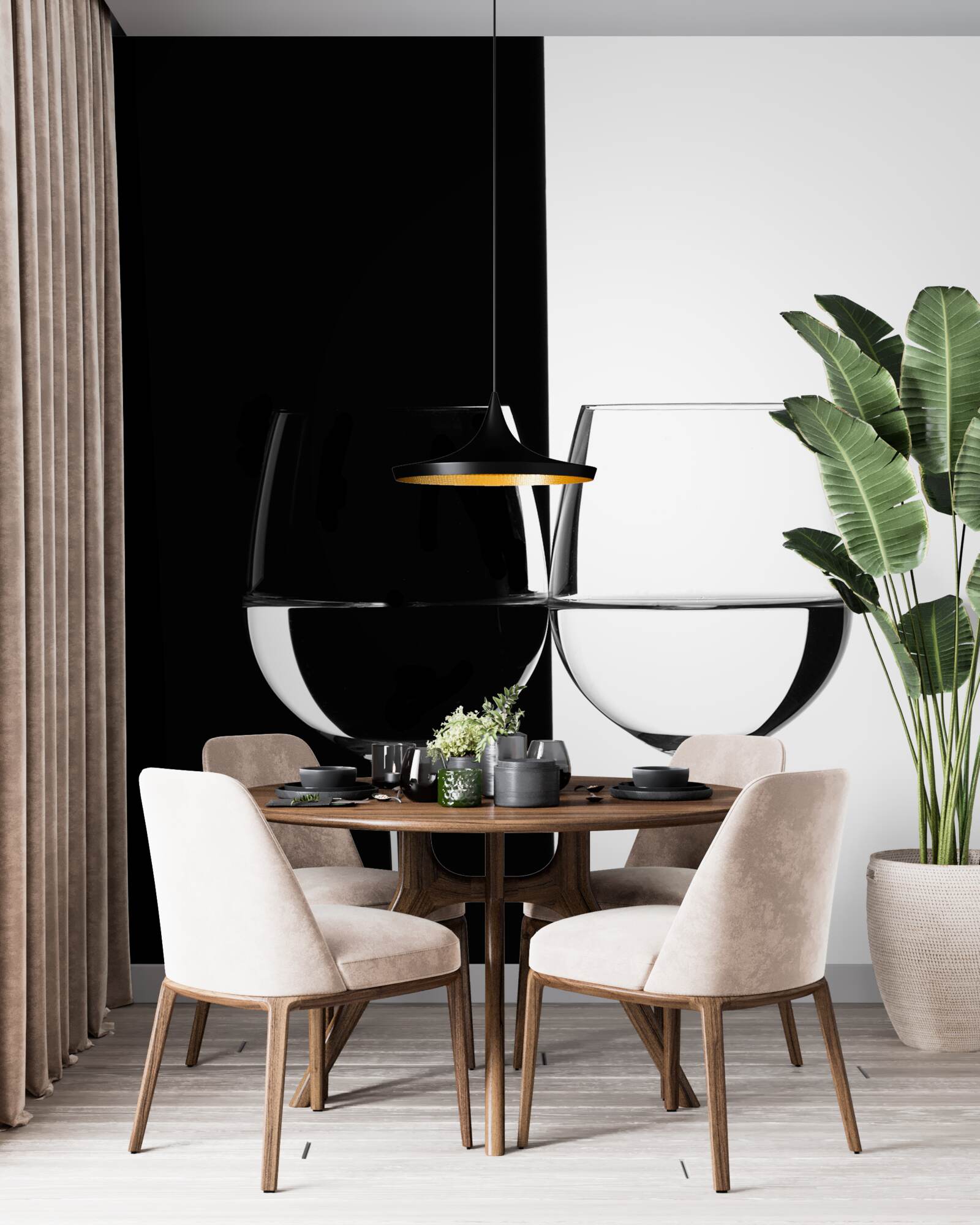 Papier peint lunettes sur fond clair et foncé