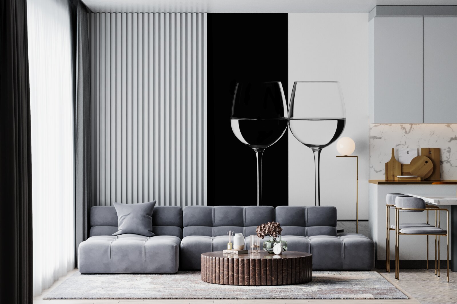 Papier peint lunettes sur fond clair et foncé