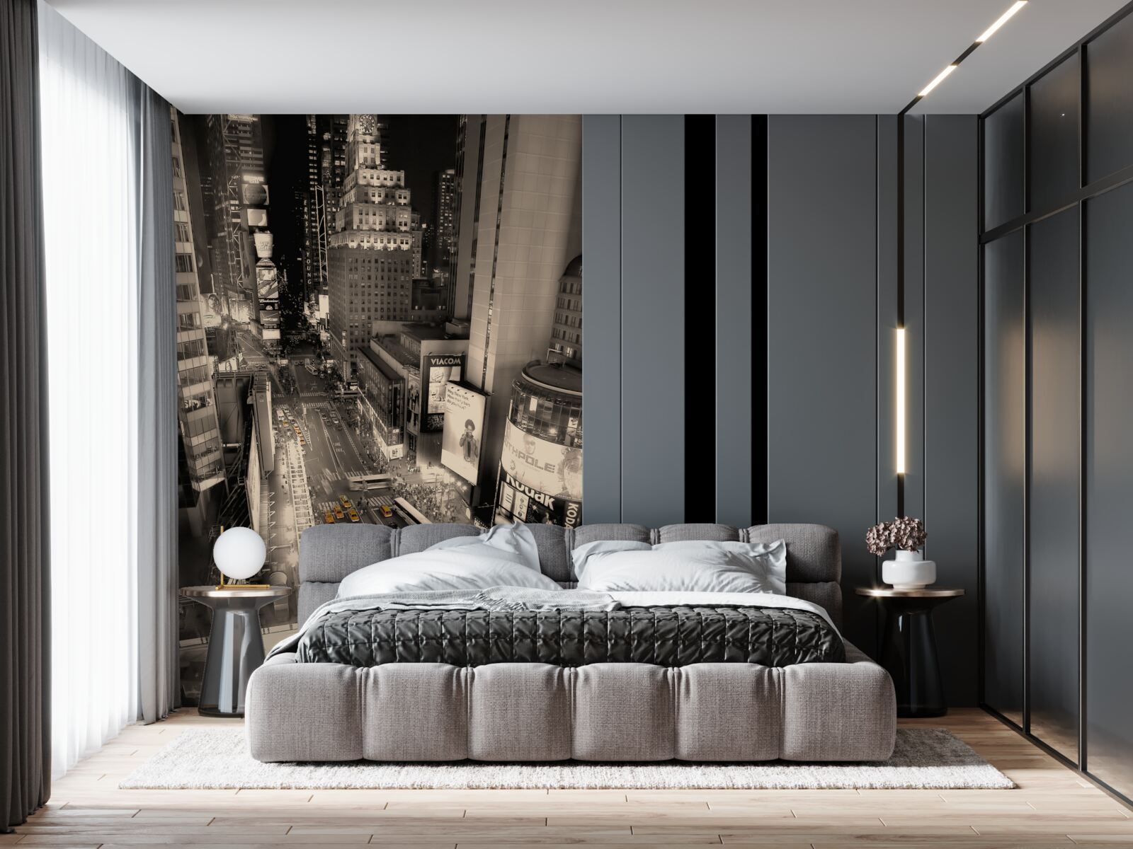 Papier peint times square et les taxis jaunes