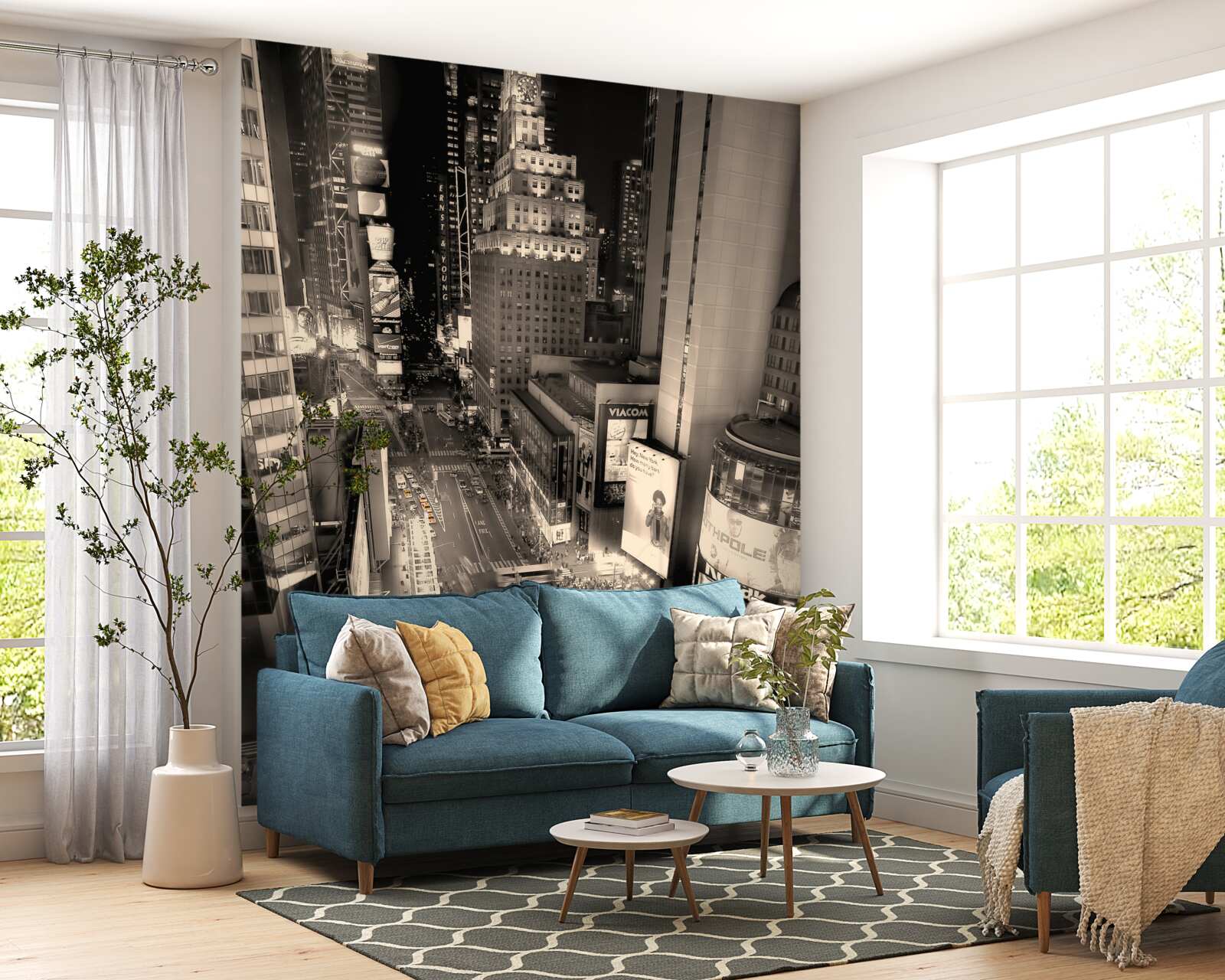 Papier peint times square et les taxis jaunes