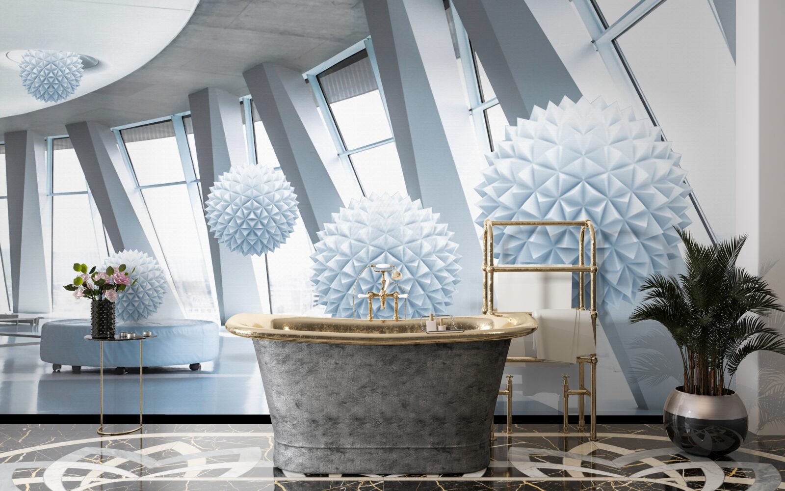 Papier peint les balles disparaissent dans les profondeurs de l'espace