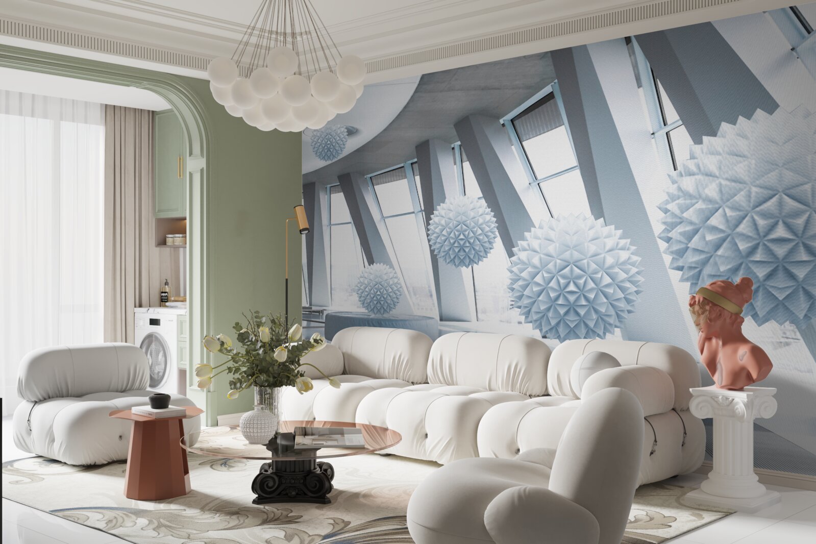 Papier peint les balles disparaissent dans les profondeurs de l'espace