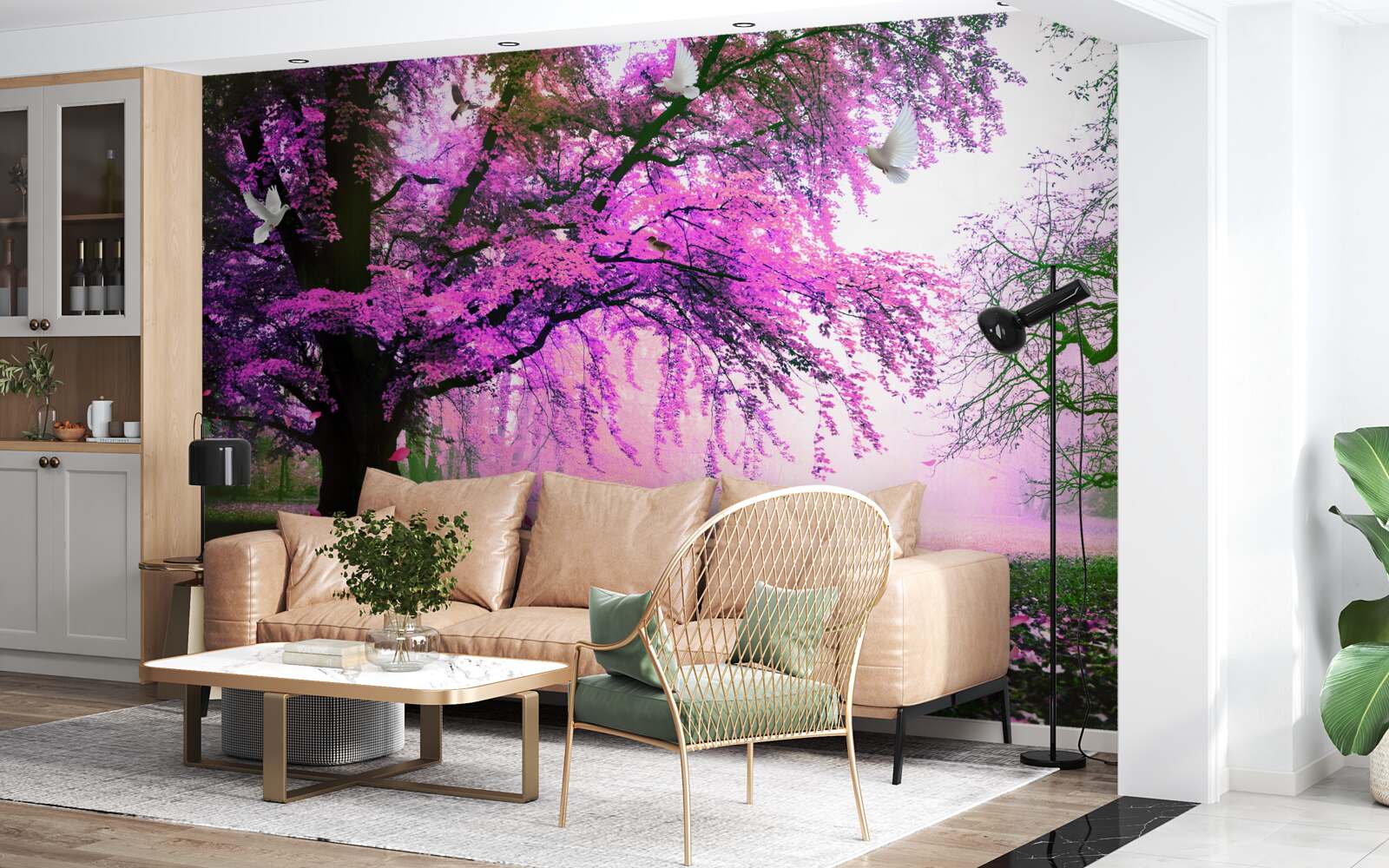 Papier peint Les nuances envoûtantes des cerisiers en fleurs