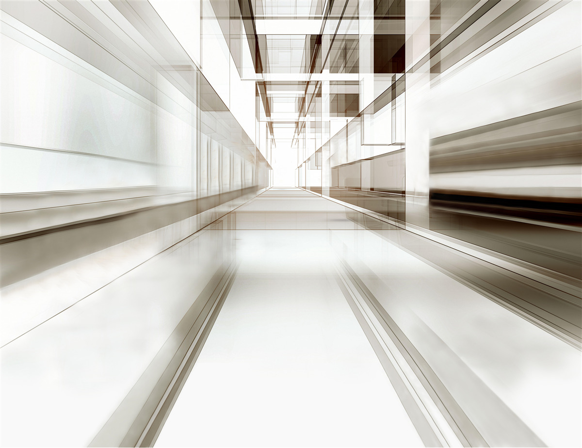 Papier peint il y a un tunnel gris clair dans l'avenir