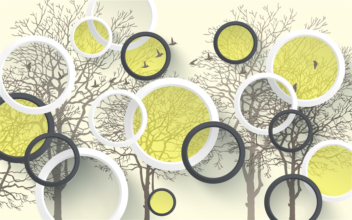 Papier peint les cercles de la lentille reflètent la texture des arbres