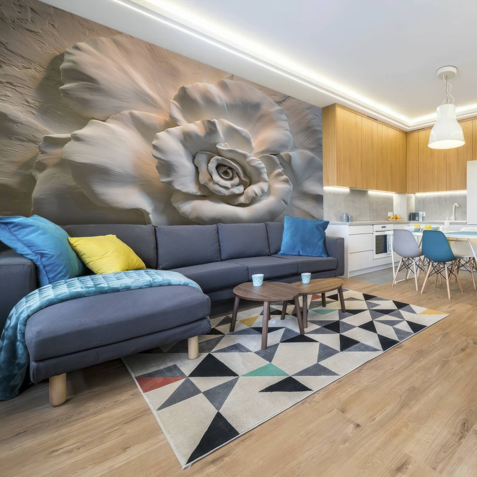 Papier peint gros plan sur une énorme rose blanche