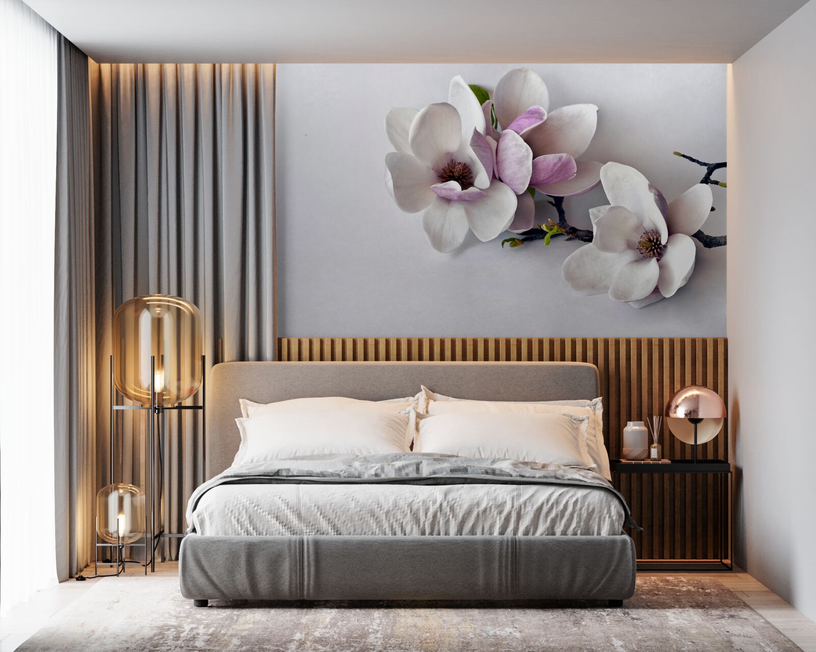 Papier peint des fleurs d'une incroyable beauté et de grande taille