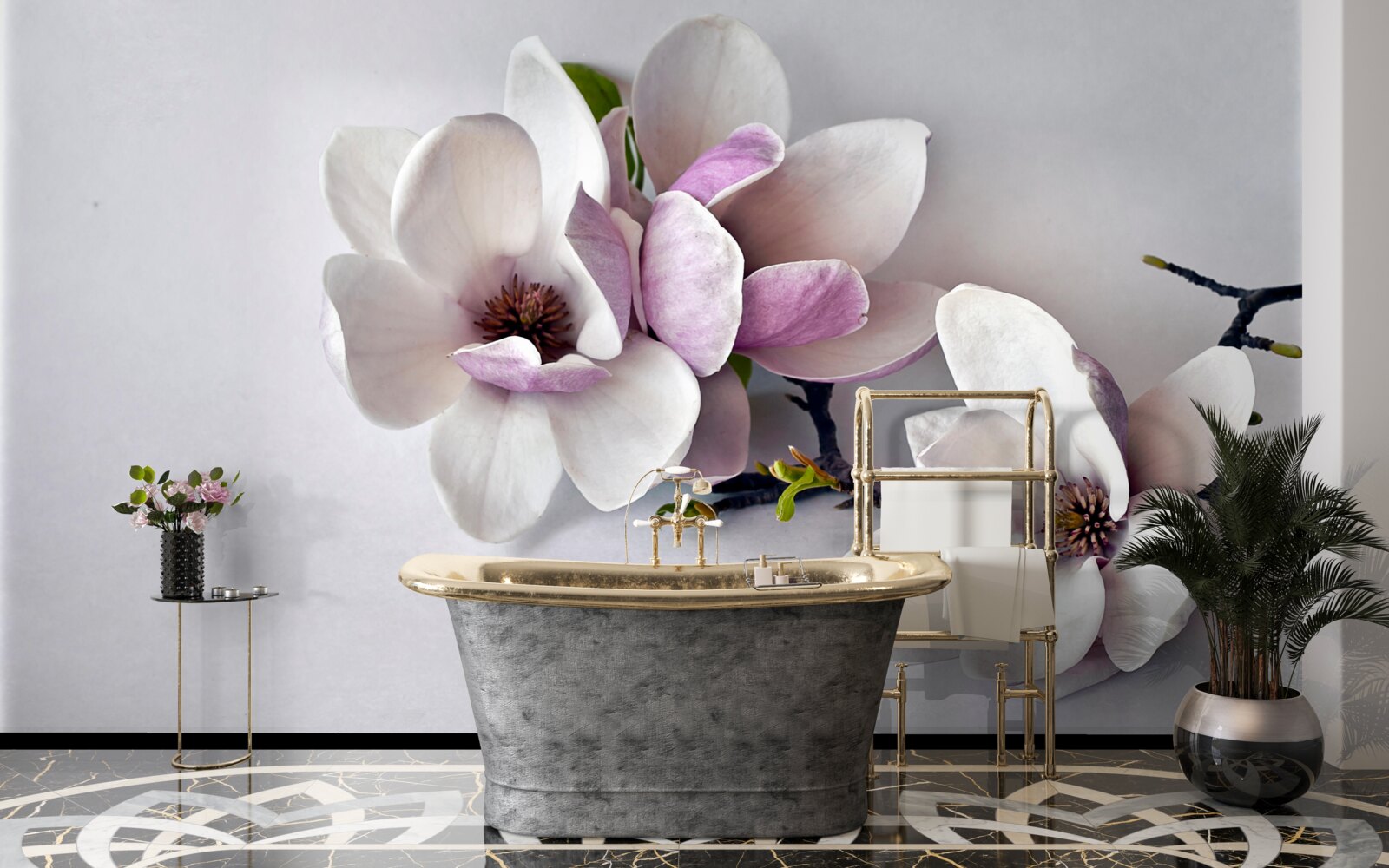 Papier peint des fleurs d'une incroyable beauté et de grande taille