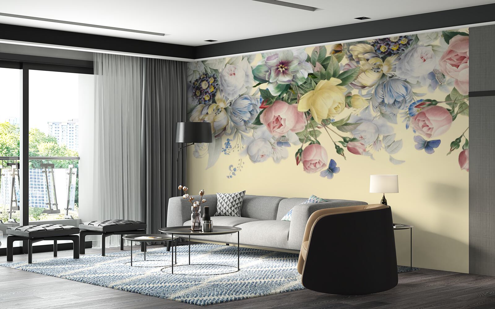 Papier peint des nuances délicates de différentes couleurs