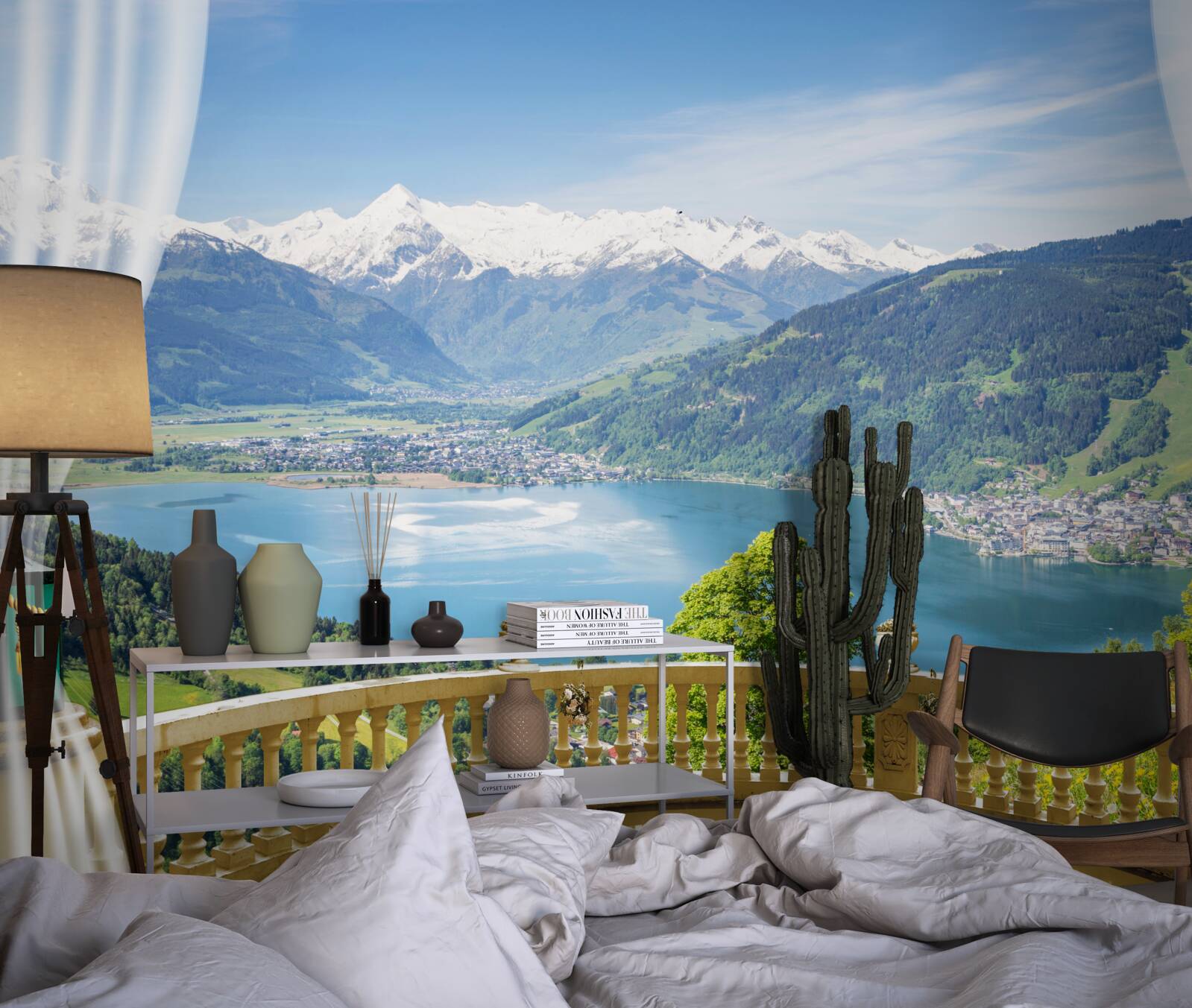 Papier peint balcon confortable avec un panorama magnifique
