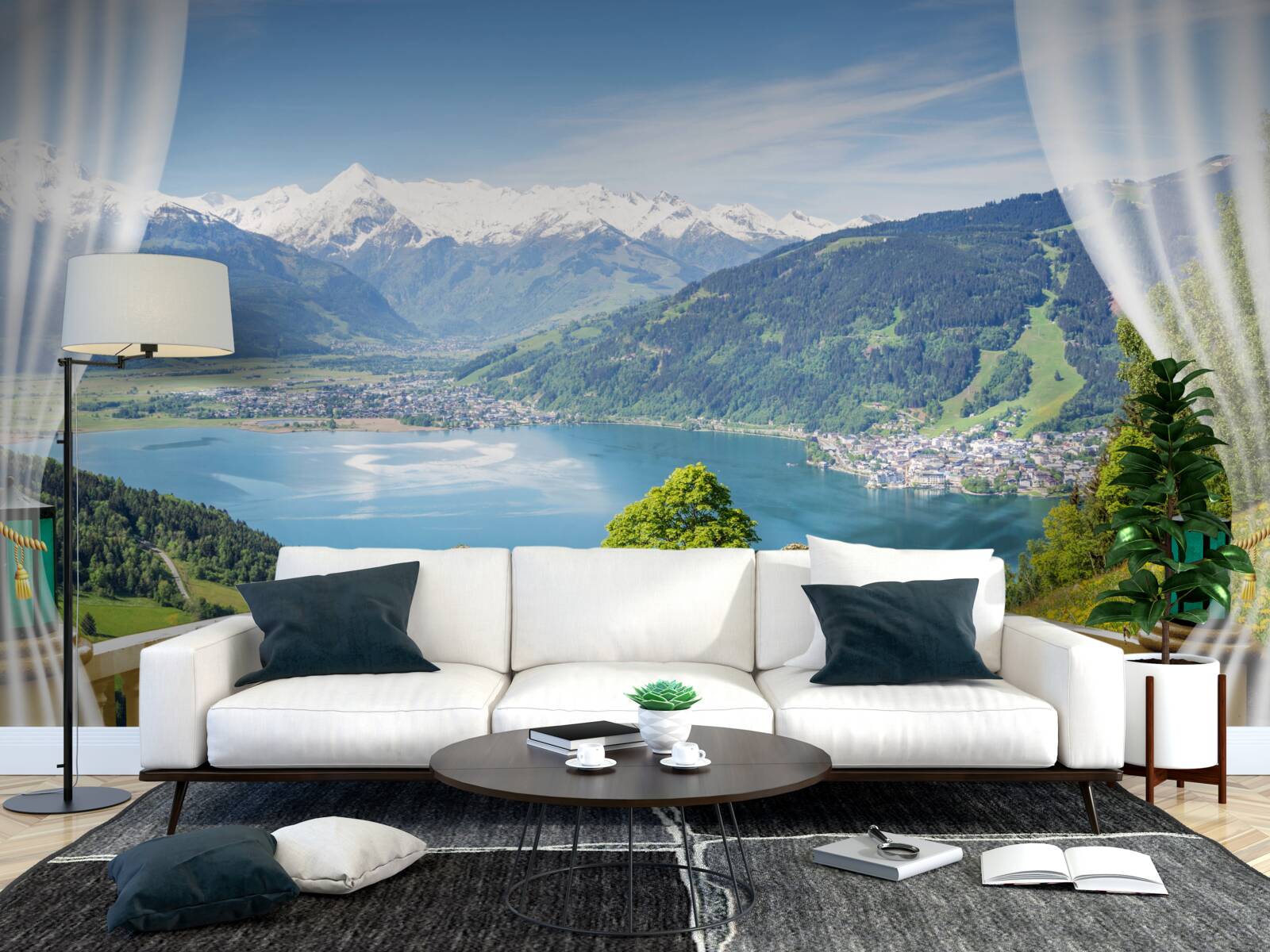 Papier peint balcon confortable avec un panorama magnifique