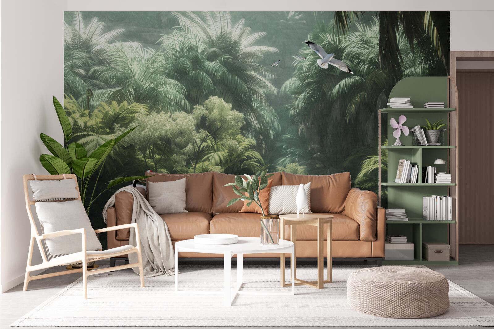 Papier peint jungles luxuriantes et habitants à plumes