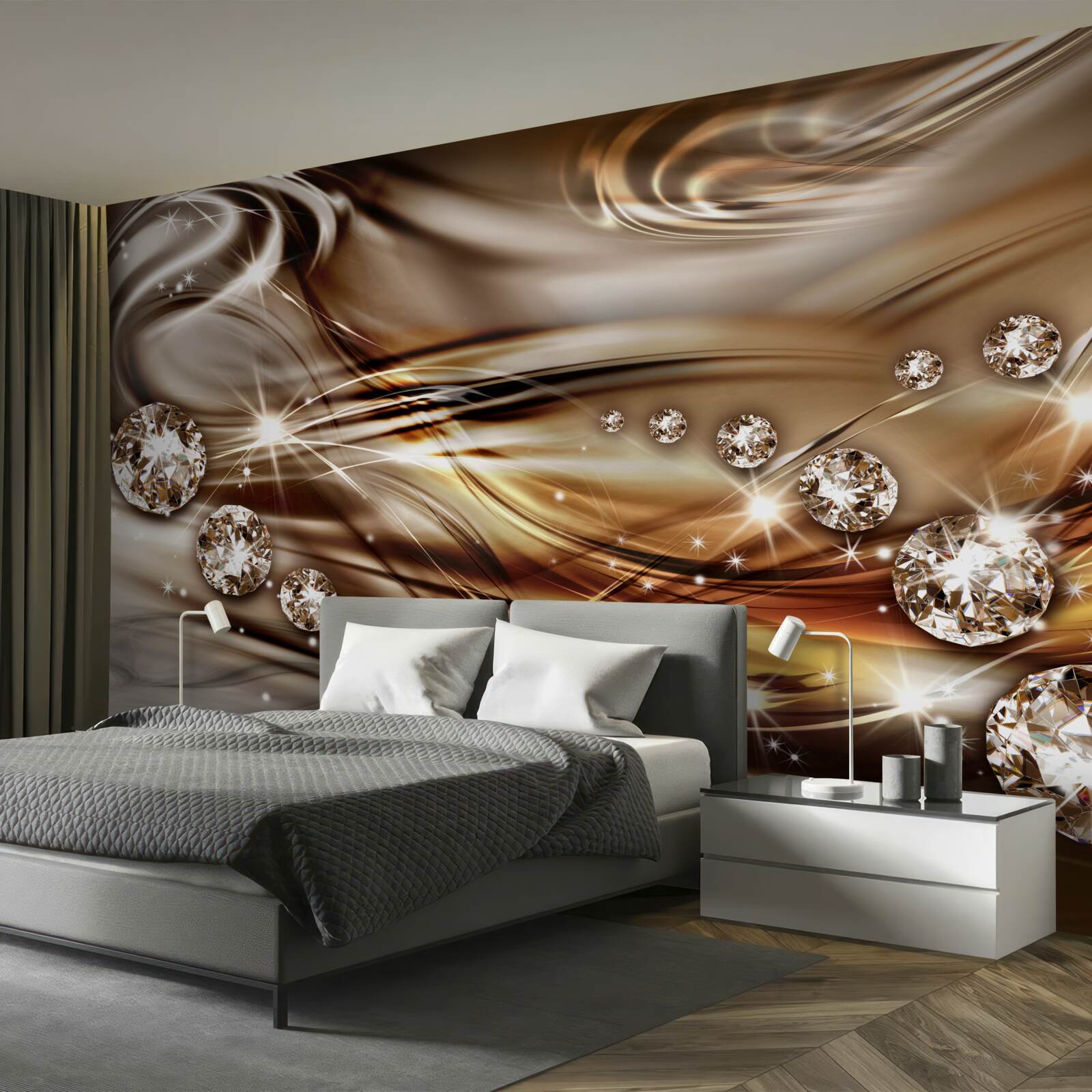 Papier peint bijoux en or et pierres précieuses