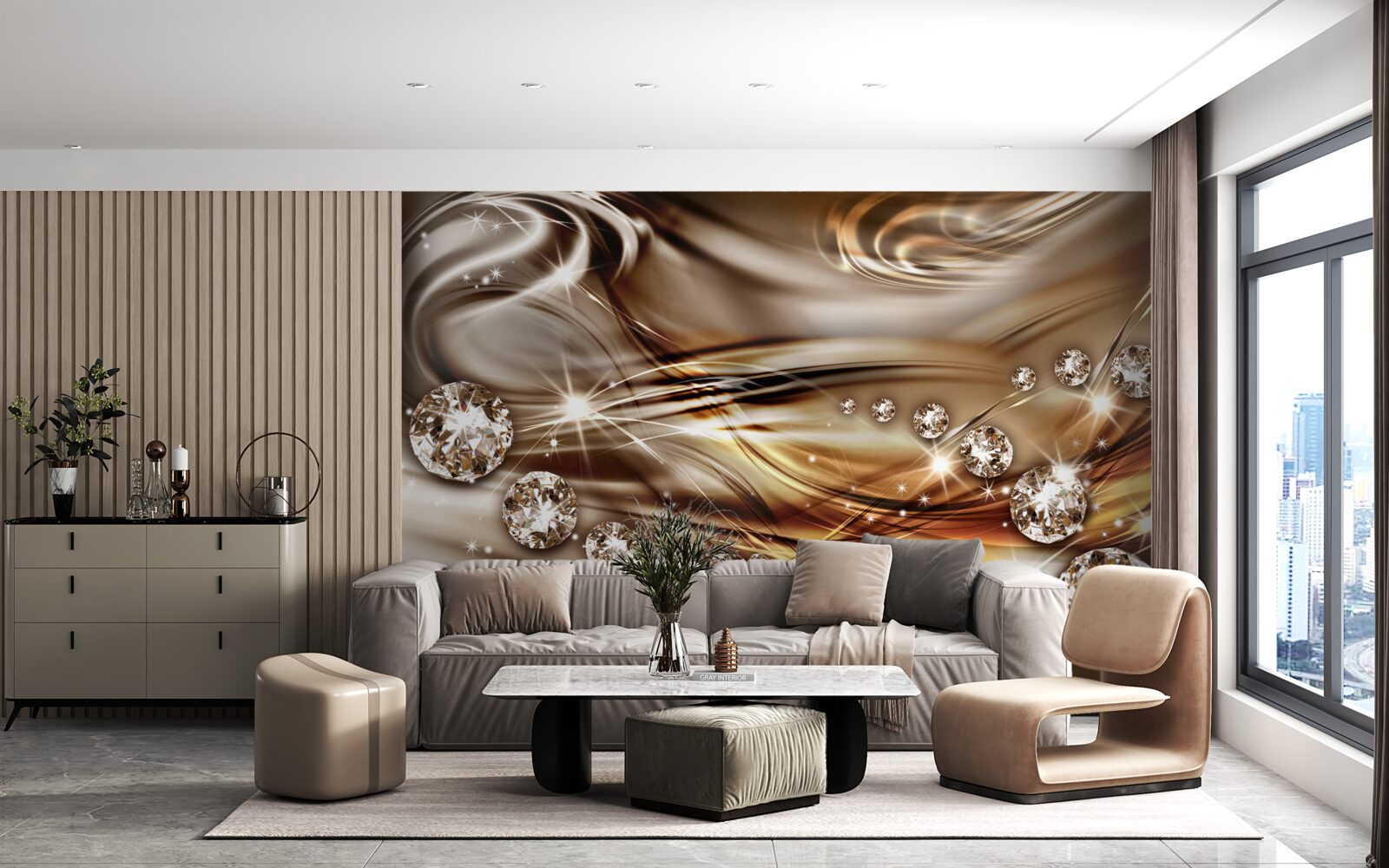 Papier peint bijoux en or et pierres précieuses