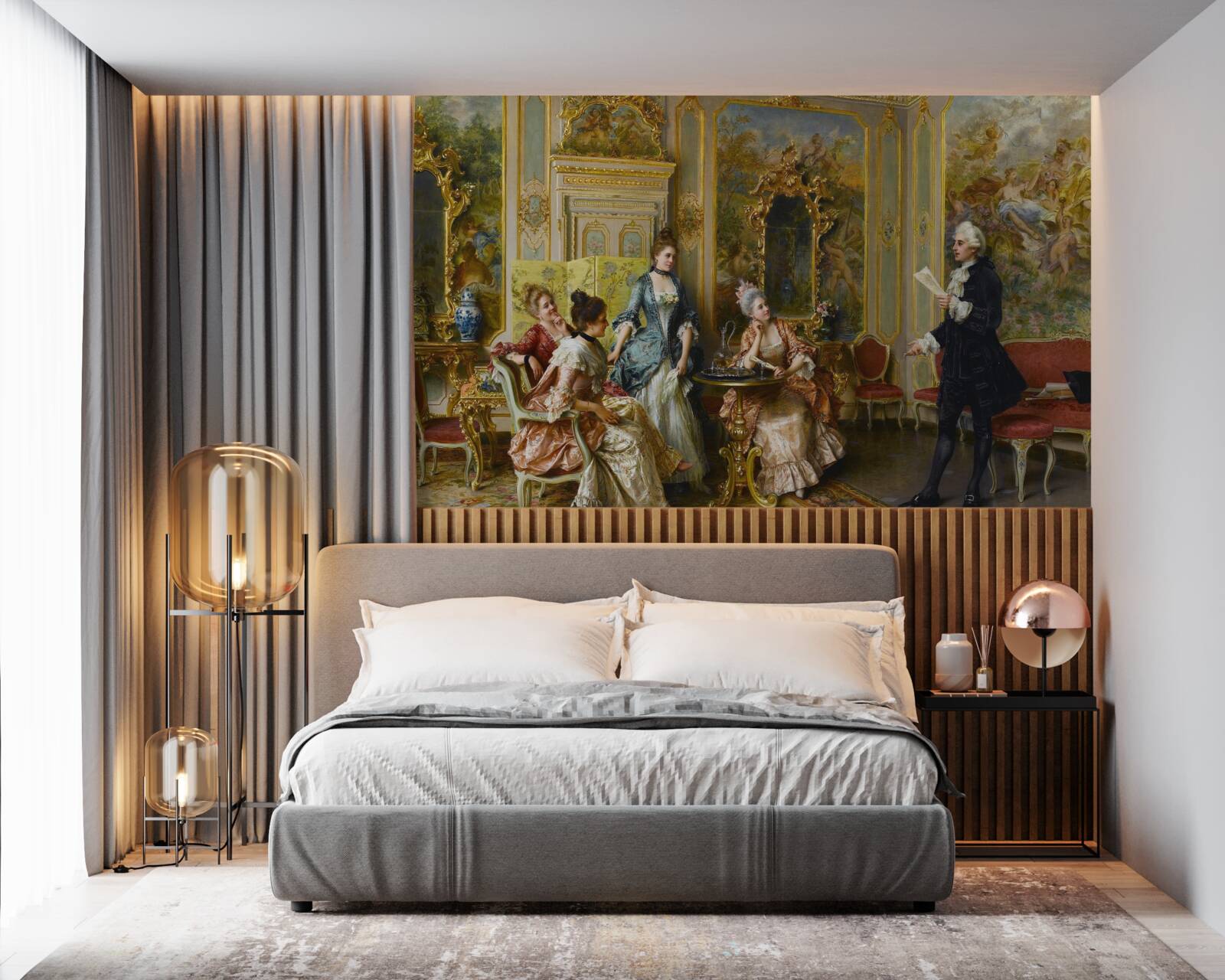 Papier peint l'admiration des dames pour leur passion de la lecture de la poésie