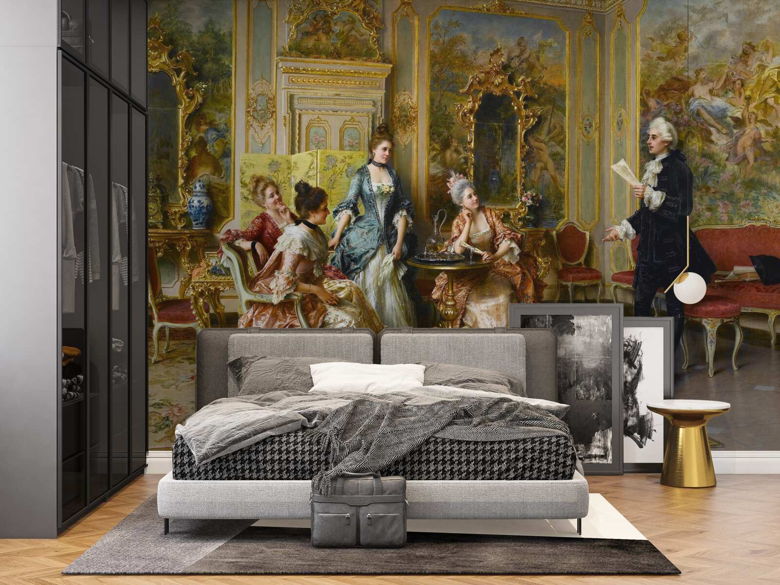 Papier peint l'admiration des dames pour leur passion de la lecture de la poésie