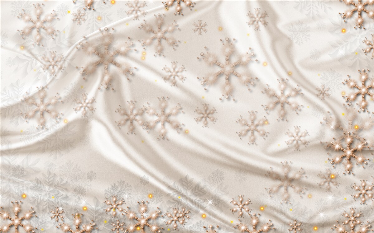 Papier peint délicieux flocons de neige sur soie lumineuse