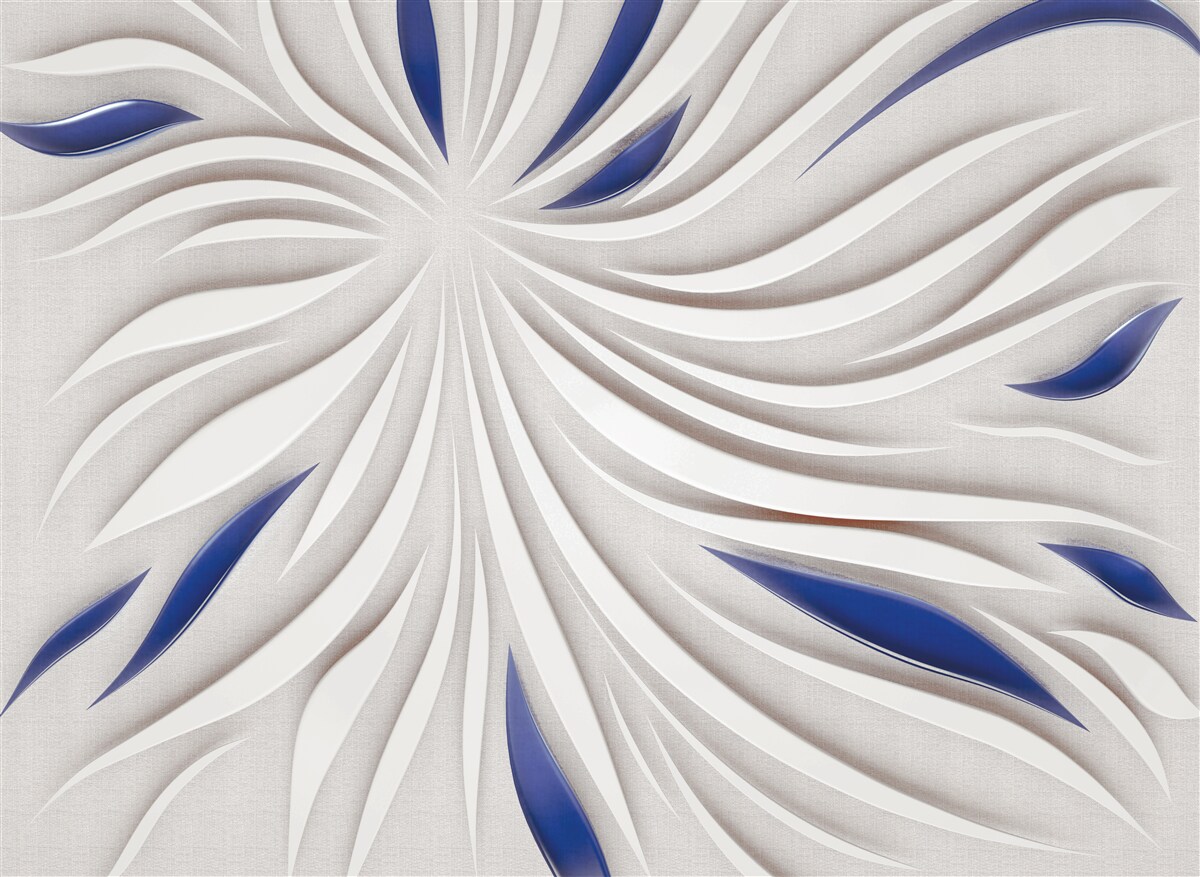 Papier peint lignes abstraites bleues et blanches