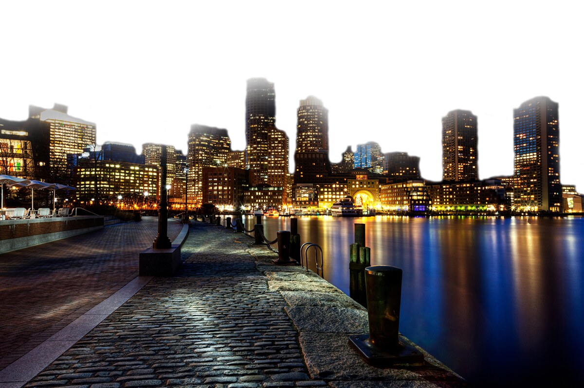 Papier peint Aube sur un quai désert