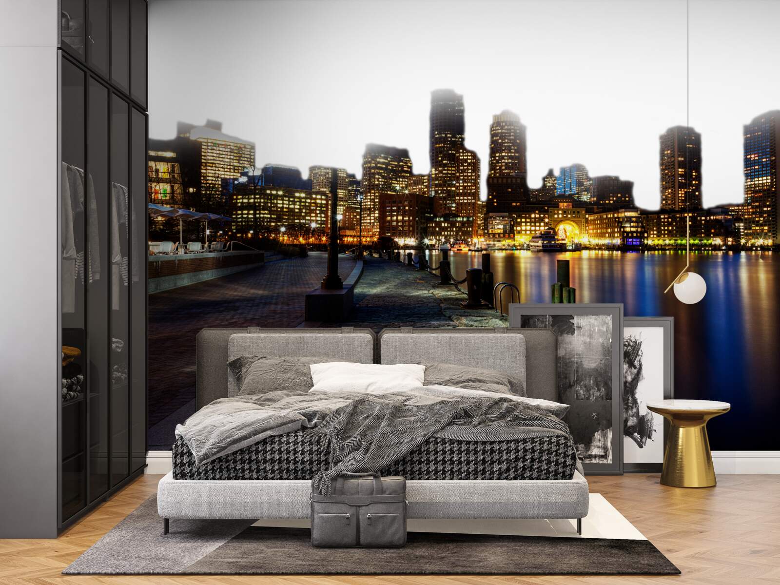 Papier peint Aube sur un quai désert