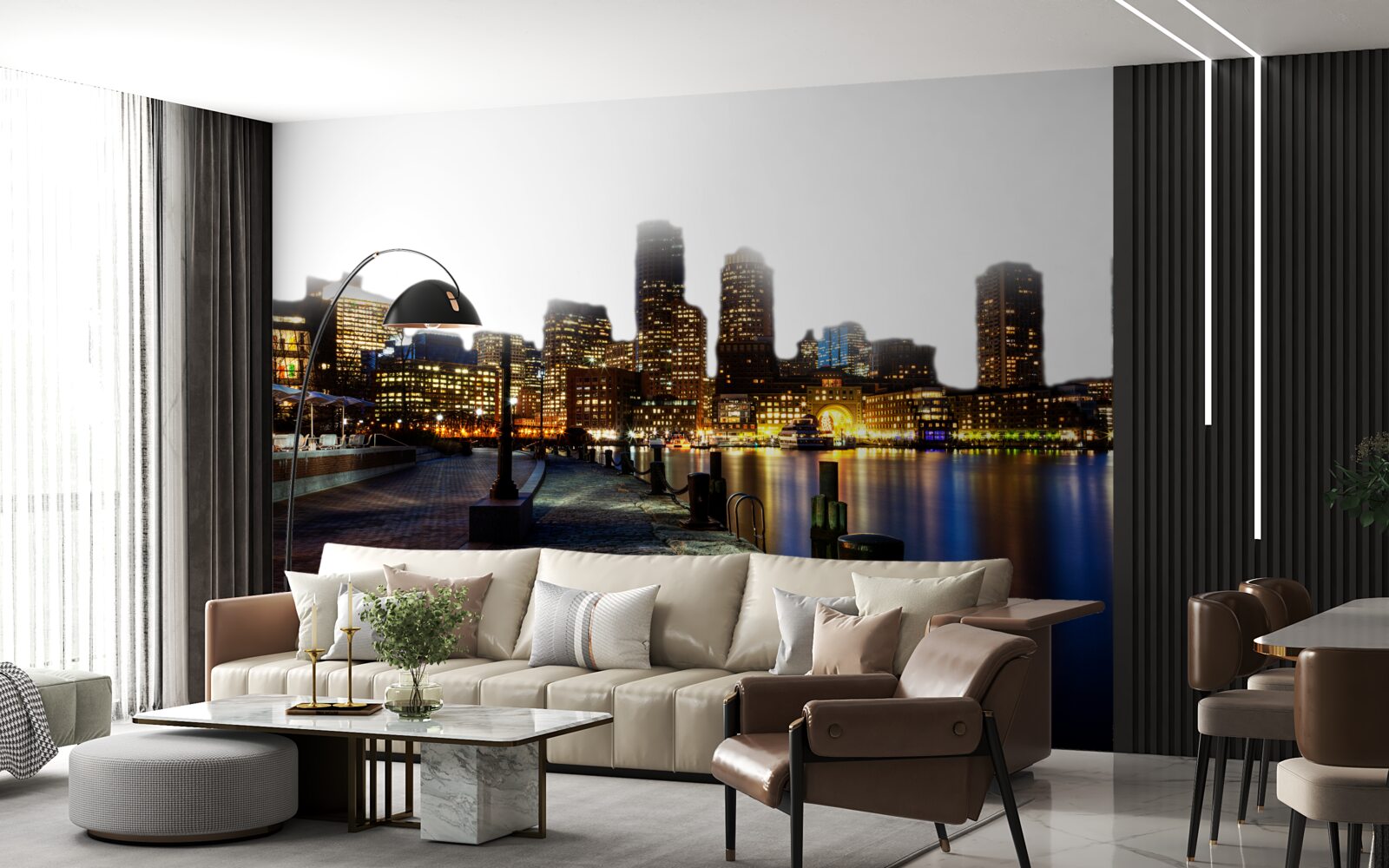 Papier peint Aube sur un quai désert