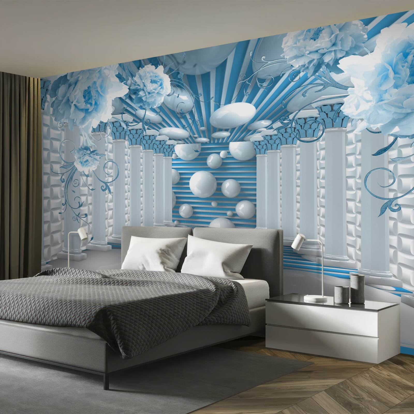 Papier peint la rose bleue crée un tunnel abstrait