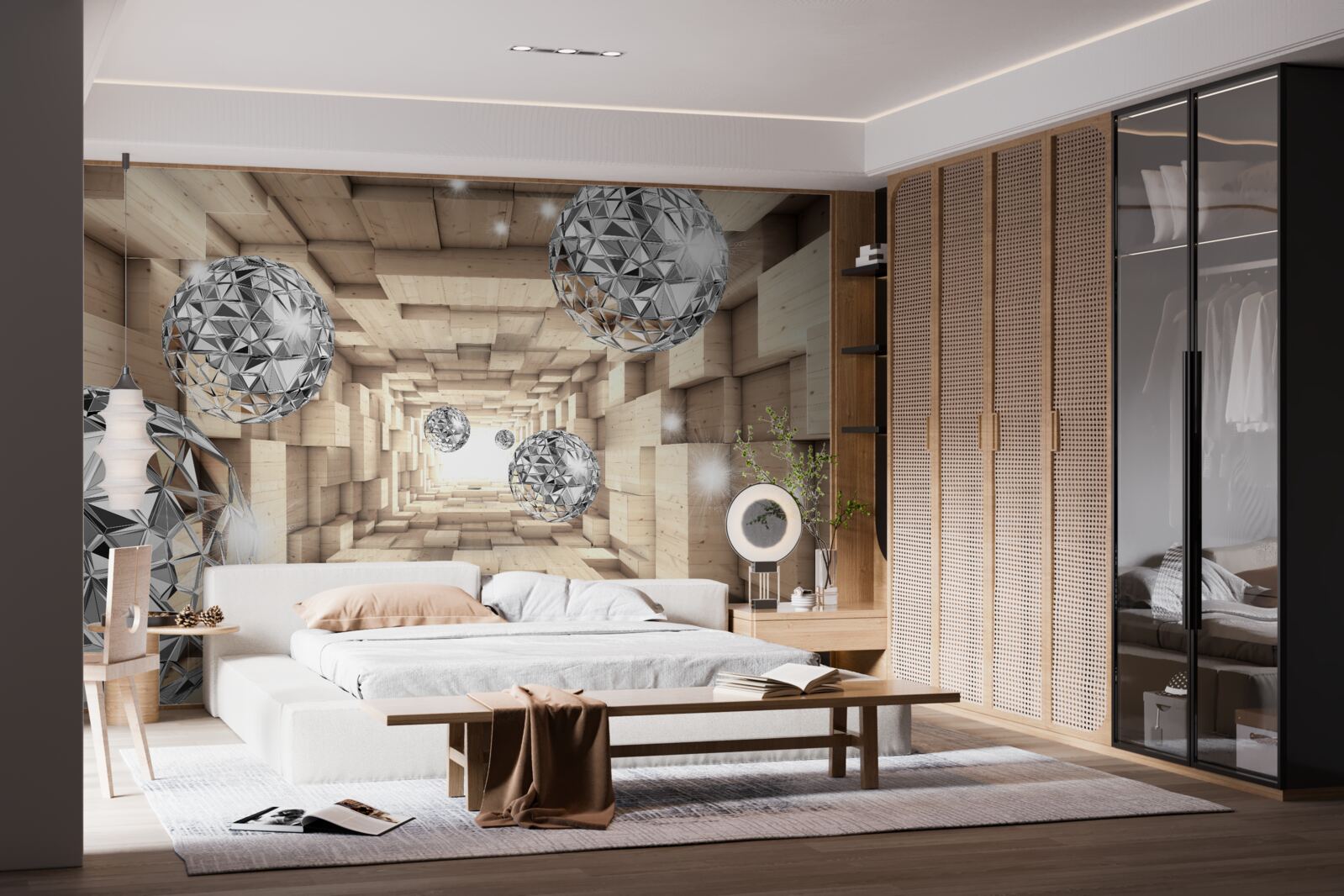 Papier peint des balles d'argent dans le passage du bronze