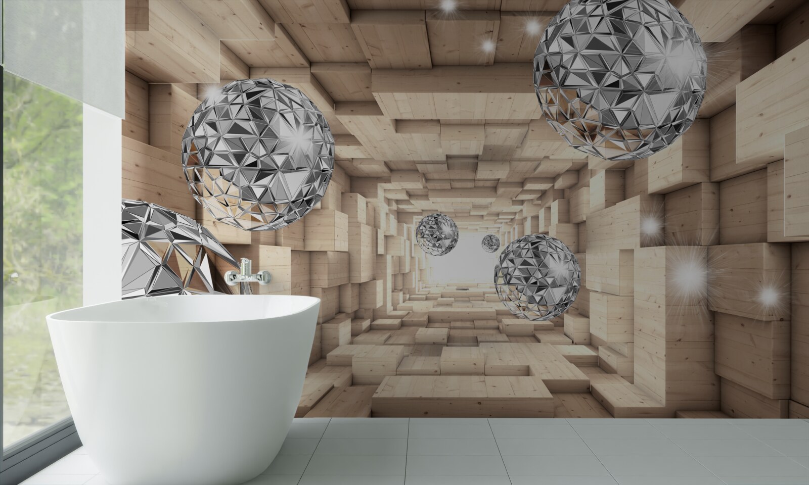 Papier peint des balles d'argent dans le passage du bronze