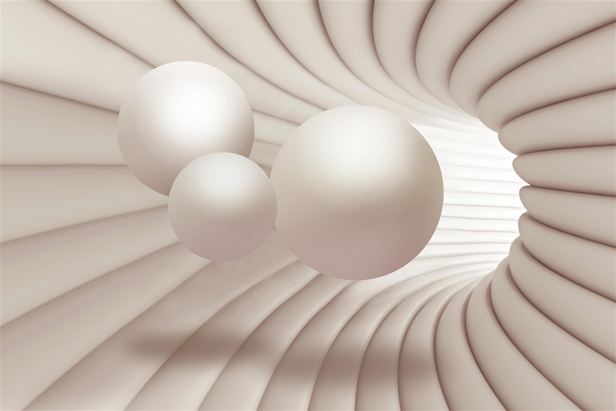 Papier peint trois perles s'envolent dans le passage